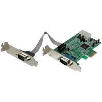 StarTech.com 2 Port Seriell RS232 PCI Express Low Profile Schnittstellenkarte mit 16550 UART - PCIe - Seriell - PCIe 1.1 - RS-232 - Gr&uuml;n - ASIX - MCS9922CV-AA