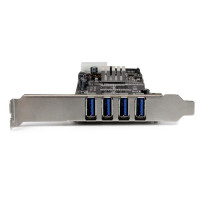 StarTech.com 4 Port USB 3.0 SuperSpeed PCI Express Schnittstellenkarte mit 2 5Gb/s Kanälen und UASP - PCIe - USB 3.2 Gen 1 (3.1 Gen 1) - Full-height / Low-profile - PCIe 2.0 - 3 m - CE - FCC