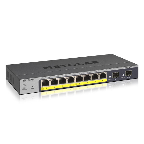 Netgear GS110TP - Managed - L2/L3/L4 - Gigabit Ethernet (10/100/1000) - Vollduplex - Power over Ethernet (PoE)