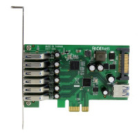 StarTech.com 7 Port PCI Express USB 3.0 Karte - PCIe - SATA,USB 3.2 Gen 1 (3.1 Gen 1) - Full-height / Low-profile - Grün - Metallisch - 3 m - 1920042 h