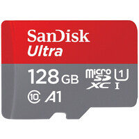 SanDisk 128GB Ultra microSDXC 140MB/s+SD Adapter -...
