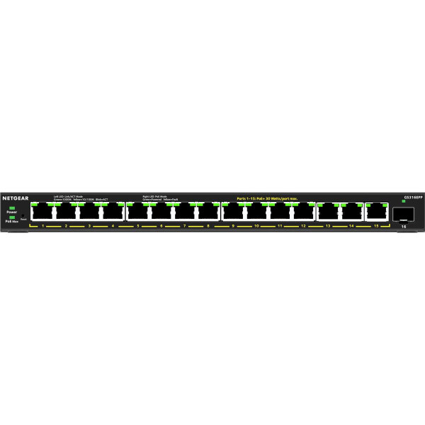 Netgear GS316EPP-100PES - Managed - Vollduplex - Power over Ethernet (PoE)