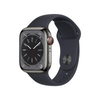 Apple Watch Series 8 GPS+ Cellular 41mm Graphite Stainless Steel Case with Midnight Sport