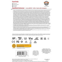 SanDisk Extreme microSDXC 64GB SD Adapter Action Cams and Drones 170MB/s 80MB/s A2 C10 V30 UHS-I U3
