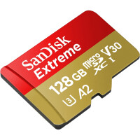 SanDisk Extreme microSDXC 128GB SD Adapter Action Cams and Drones 170MB/s 80MB/s A2 C10 V30 UHS-I U3