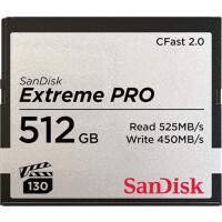 SanDisk Extreme Pro - 512 GB - CFast 2.0 - 525 MB/s - 450 MB/s - Schwarz - Grau