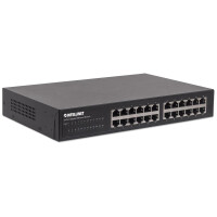 Intellinet 24-Port Gigabit Ethernet Switch - 24 x 10/100/1000 Mbit/s RJ45-Ports - IEEE 802.3az (Energy Efficient Ethernet) - Desktop - 19" Rackmount - Metall - Gigabit Ethernet (10/100/1000) - Vollduplex - Rack-Einbau