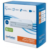 Manhattan 8-Port Gigabit Ethernet Switch - Kunststoffgehäuse - Desktop-Format - IEEE 802.3az (Energy Efficient Ethernet) - Gigabit Ethernet (10/100/1000) - Vollduplex