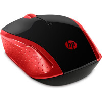 HP 200 - Beidhändig - Optisch - RF Wireless - 1000 DPI - Schwarz - Rot