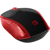 HP 200 - Beidhändig - Optisch - RF Wireless - 1000 DPI - Schwarz - Rot