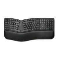 Kensington Pro Fit® Ergo-Tastatur - kabellos (schwarz) - Standard - RF kabellos + USB - QWERTZ - Schwarz