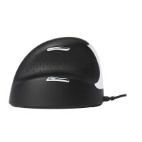 R-Go HE Mouse - Ergonomische Maus - Mittel (Handlänge 165-185mm) - linkshändig - kabelgebunden - Linkshändig - USB Typ-A - 3400 DPI - Schwarz - Silber