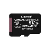 Kingston Canvas Select Plus - 512 GB - MicroSDXC - Klasse 10 - UHS-I - 100 MB/s - 85 MB/s