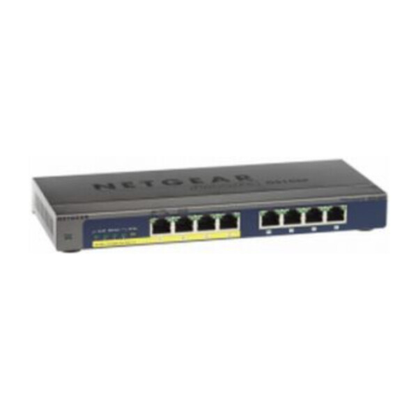 Netgear GS108PP - Unmanaged - Gigabit Ethernet (10/100/1000) - Vollduplex - Power over Ethernet (PoE) - Rack-Einbau - Wandmontage