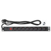 Intellinet Steckdosenleiste 8fach 2m Kabel 1HE...