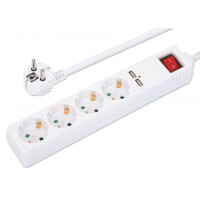 Manhattan Steckdosenleiste 4fach mit 2 USB-Port...
