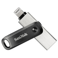 SanDisk iXpand - 64 GB - USB Type-A / Lightning - 3.2 Gen 2 (3.1 Gen 2) - Drehring - Schwarz - Silber