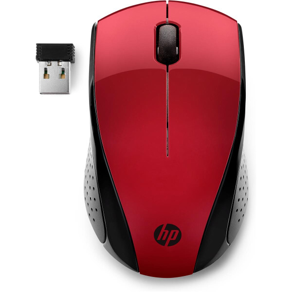 HP 220 - Beidhändig - Optisch - RF Wireless - 1600 DPI - Schwarz - Rot