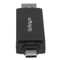 StarTech.com USB 3.0 Kartenleser für SD und microSD Karten - USB-C und USB-A - MMC,MicroSD (TransFlash),MicroSDHC,MicroSDXC,SD,SDHC,SDXC - Schwarz - 5000 Mbit/s - Kunststoff - Aktivität - Leistung - 2000 GB