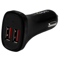 StarTech.com Dual Port USB KFZ Ladeger&auml;t - 24W/4.8 - Schwarz - Auto - Zigarettenanz&uuml;nder - 5 V - Schwarz