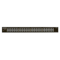 Netgear GS348 Unmanaged Gigabit Ethernet (10/100/1000) 1U Schwarz - Unmanaged - Gigabit Ethernet (10/100/1000) - Rack-Einbau - 1U