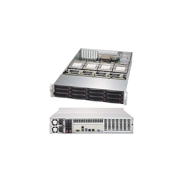 Supermicro SuperChassis 829HE1C4-R1K02LPB - Rack - Server - Schwarz - ATX,EATX - 2U - Festplatte - Netzwerk - Leistung - Stromausfall - System