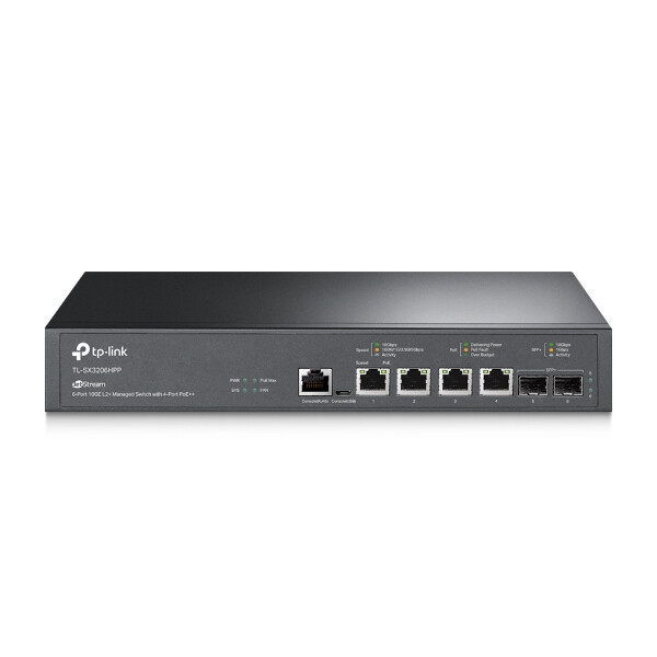 TP-LINK TL-SX3206HPP Mgd Switch 4-Port 10G &amp; 2-Port 10GE SFP+ - Switch - 10 Gbps