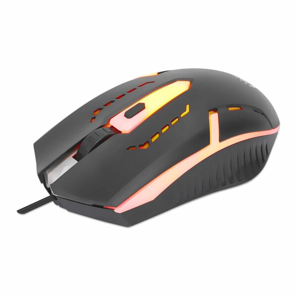 Manhattan RGB LED Gaming Maus 1000 dpi 1.4m Kabel schwarz - Maus - 1.000 dpi