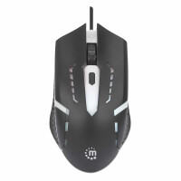Manhattan RGB LED Gaming Maus 1000 dpi 1.4m Kabel schwarz - Maus - 1.000 dpi