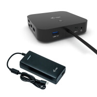 i-tec USB-C Dual Display Docking Station with Power Delivery 100 W + Universal Charger 112 W - Verkabelt - USB 3.2 Gen 1 (3.1 Gen 1) Type-C - 100 W - 3,5 mm - 10,100,1000 Mbit/s - Schwarz