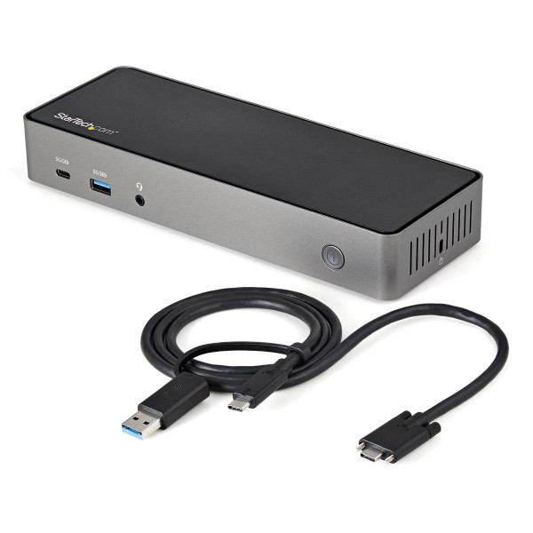 StarTech.com USB-C USB-A Dock - Hybrid Universal Triple Monitor Laptop Docking Station Dis