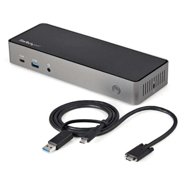 StarTech.com USB-C USB-A Dock - Hybrid Universal Triple Monitor Laptop Docking Station Dis