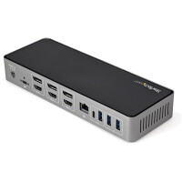 StarTech.com USB-C USB-A Dock - Hybrid Universal Triple Monitor Laptop Docking Station Dis
