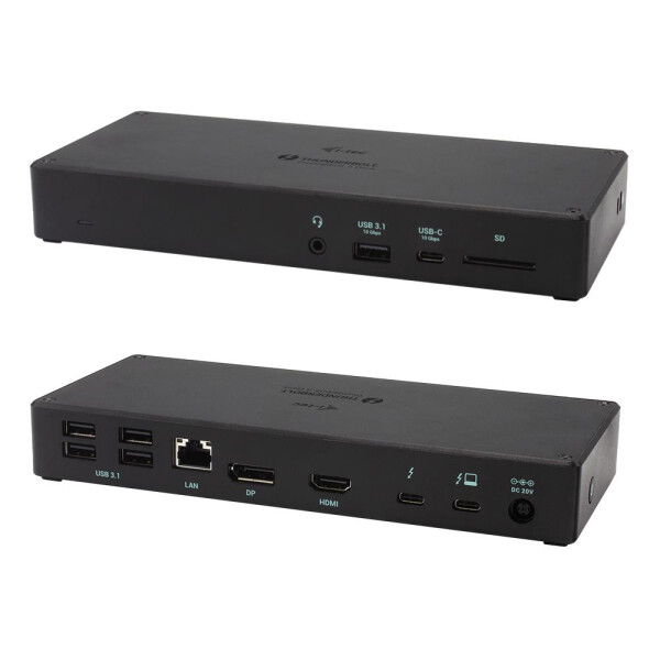 i-tec Thunderbolt 3 3x Display Docking Station + Power Delivery 96W - Verkabelt - Thunderbolt 3 - 96 W - 3,5 mm - 10,100,1000 Mbit/s - Schwarz