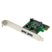 StarTech.com 2 Port PCI Express SuperSpeed USB 3.0 Schnittstellenkarte mit UASP - SATA Strom - PCIe - USB 3.2 Gen 1 (3.1 Gen 1) - Niedriges Profil - PCIe 2.0 - Grün - Metallisch - CE - FCC - TAA - REACH