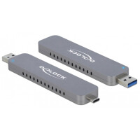 Delock 42616 - SSD-Gehäuse - M.2 - M.2 - 10 Gbit/s - USB Konnektivität - Silber
