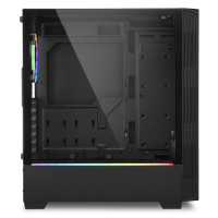Sharkoon RGB LIT 200 - Midi ATX Tower - PC - Schwarz - ATX,Micro ATX,Mini-ITX - Rot/Grün/Blau - Taschenlüfter - Vorderseite