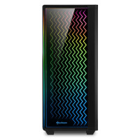 Sharkoon RGB LIT 200 - Midi ATX Tower - PC - Schwarz - ATX,Micro ATX,Mini-ITX - Rot/Grün/Blau - Taschenlüfter - Vorderseite