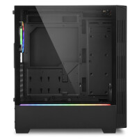Sharkoon RGB LIT 200 - Midi ATX Tower - PC - Schwarz - ATX,Micro ATX,Mini-ITX - Rot/Grün/Blau - Taschenlüfter - Vorderseite