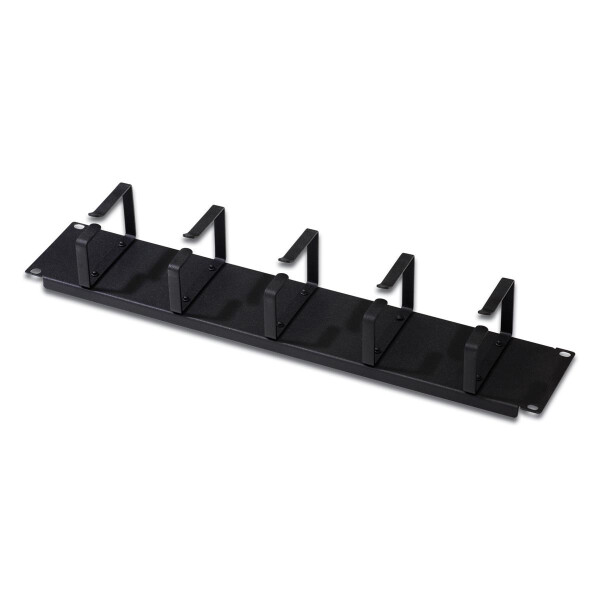 DIGITUS DN-19-ORG-2U-SW - 2HE Kabelrangierpanel 5x Kabelringe 85x60 mm, Farbe schwarz (RAL 9005)