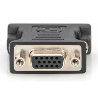 DIGITUS AK-320504-000-S - DVI Adapter, DVI(24+5) - HD15 St/Bu,  DVI-I Dual Link, sw