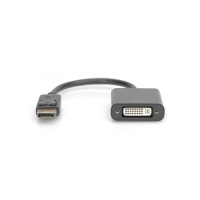 DIGITUS AK-340401-001-S - DisplayPort Adapterkabel, DP - DVI (24+5) St/Bu, 0.15m, m/Verriegelung, DP 1.1 komp., CE, sw