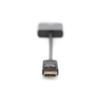 DIGITUS AK-340401-001-S - DisplayPort Adapterkabel, DP - DVI (24+5) St/Bu, 0.15m, m/Verriegelung, DP 1.1 komp., CE, sw