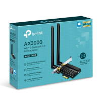 TP-LINK Archer TX50E - Kabellos - PCI Express - WLAN / Bluetooth - Wi-Fi 6 (802.11ax) - 2402 Mbit/s - Schwarz - Metallisch