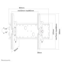 Neomounts by Newstar Flachbild Wandhalterung - 94 cm (37 Zoll) - 2,16 m (85 Zoll) - 200 x 200 mm - 865 x 480 mm - -15 - 15° - Schwarz