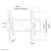 Neomounts by Newstar Flachbild Wandhalterung - 94 cm (37 Zoll) - 2,16 m (85 Zoll) - 200 x 200 mm - 865 x 480 mm - -15 - 15° - Schwarz