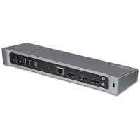 StarTech.com Triple Monitor 4K USB-C Dockingstation mit 5x USB 3.0 Ports - 100W PD - Verkabelt - USB 3.2 Gen 1 (3.1 Gen 1) Type-C - 100 W - 3,5 mm - 10,100,1000 Mbit/s - IEEE 802.3,IEEE 802.3ab,IEEE 802.3u