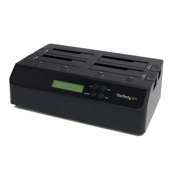 StarTech.com 4 Bay Festplatten Kopierstation USB 3.0 / eSATA auf SATA - HDD 1:3 Duplikator - 2.5,3.5 Zoll - SATA - Serial ATA II - 78 W - 110-240 V - 12 V - 6,5 A