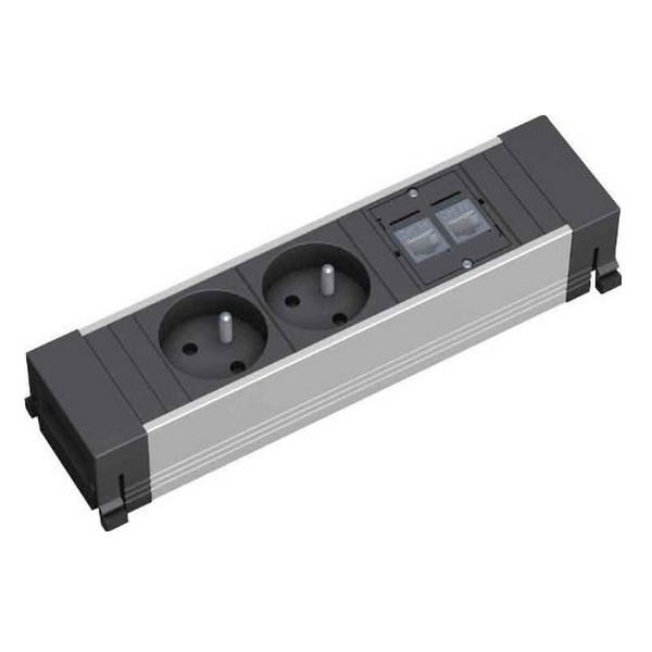 Bachmann 317.103 - 2 AC-Ausgänge - Typ E - Aluminium - Schwarz - Silber - 230 V - 16000 mA