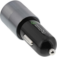 InLine USB KFZ Ladeger&auml;t Stromadapter Quick Charge 3.0 - 12/24VDC zu 5V DC/3A - USB-A + USB Typ-C - schwarz